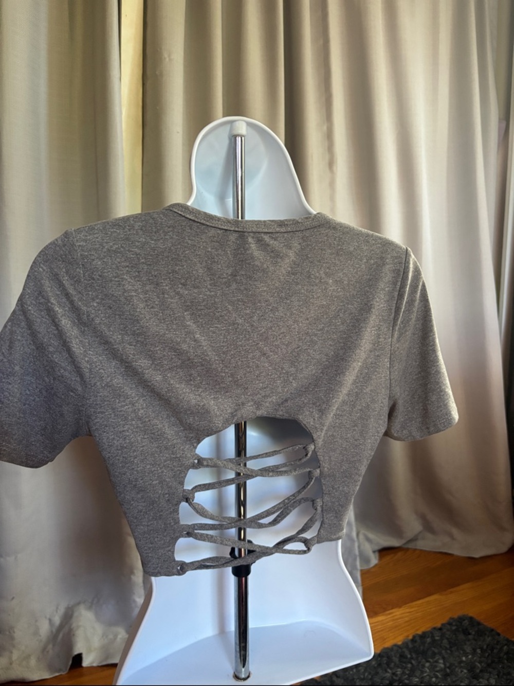 Fashion Nova Heather Gray Cropped Tee
